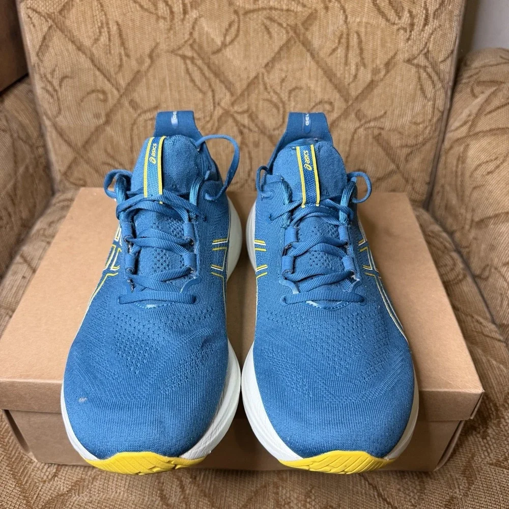 Asics Gel-Nimbus 26 Evening Teal Light Mustard 1011B794-402 Men's Size 9.5 Shoes